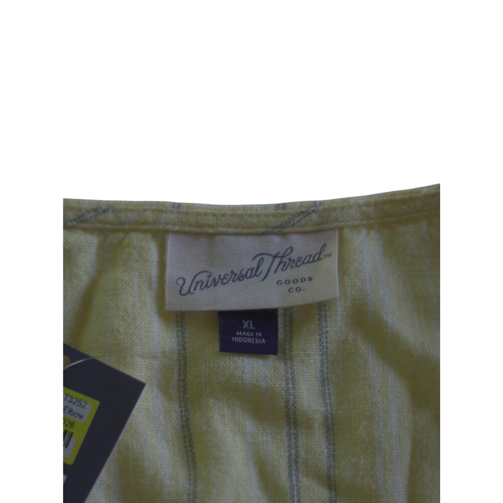 Universal Thread XL Butter Yellow Stripe Tassel Tie Bell Sleeve Top NWT - Picture 4 of 15
